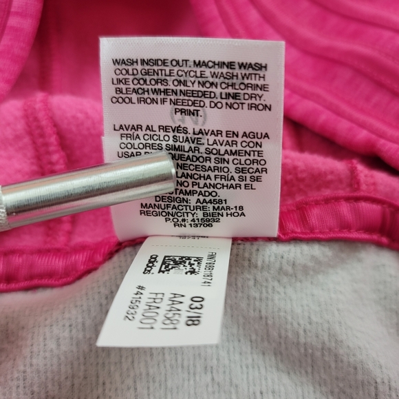 Adidas Girls Colorblock Hoodie Sz Large - Picture 10 of 16